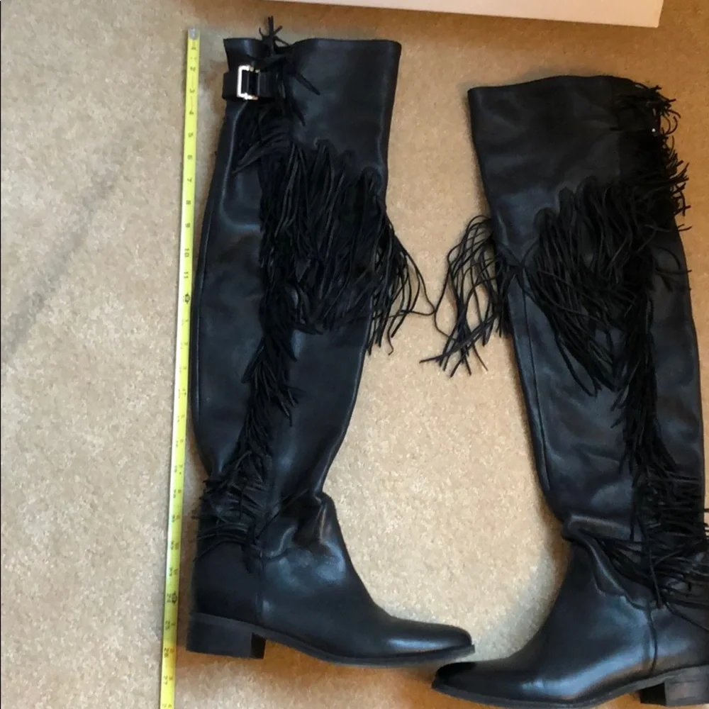 See By Chloé Black Fringe Over-the-Knee Boots